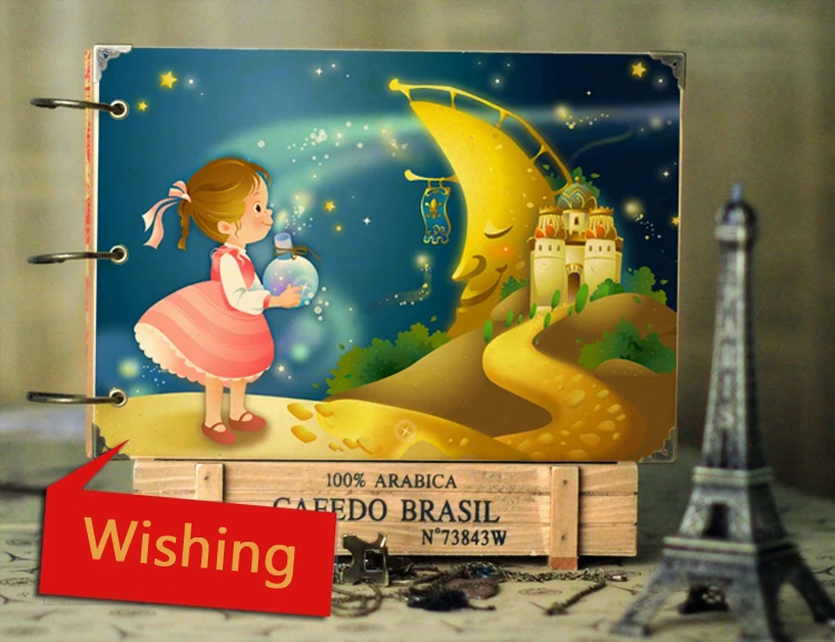 Фотоальбом Girl Make A Wish Moon DIY креативный подарок ретро Скрапбукинг детский скрапбук