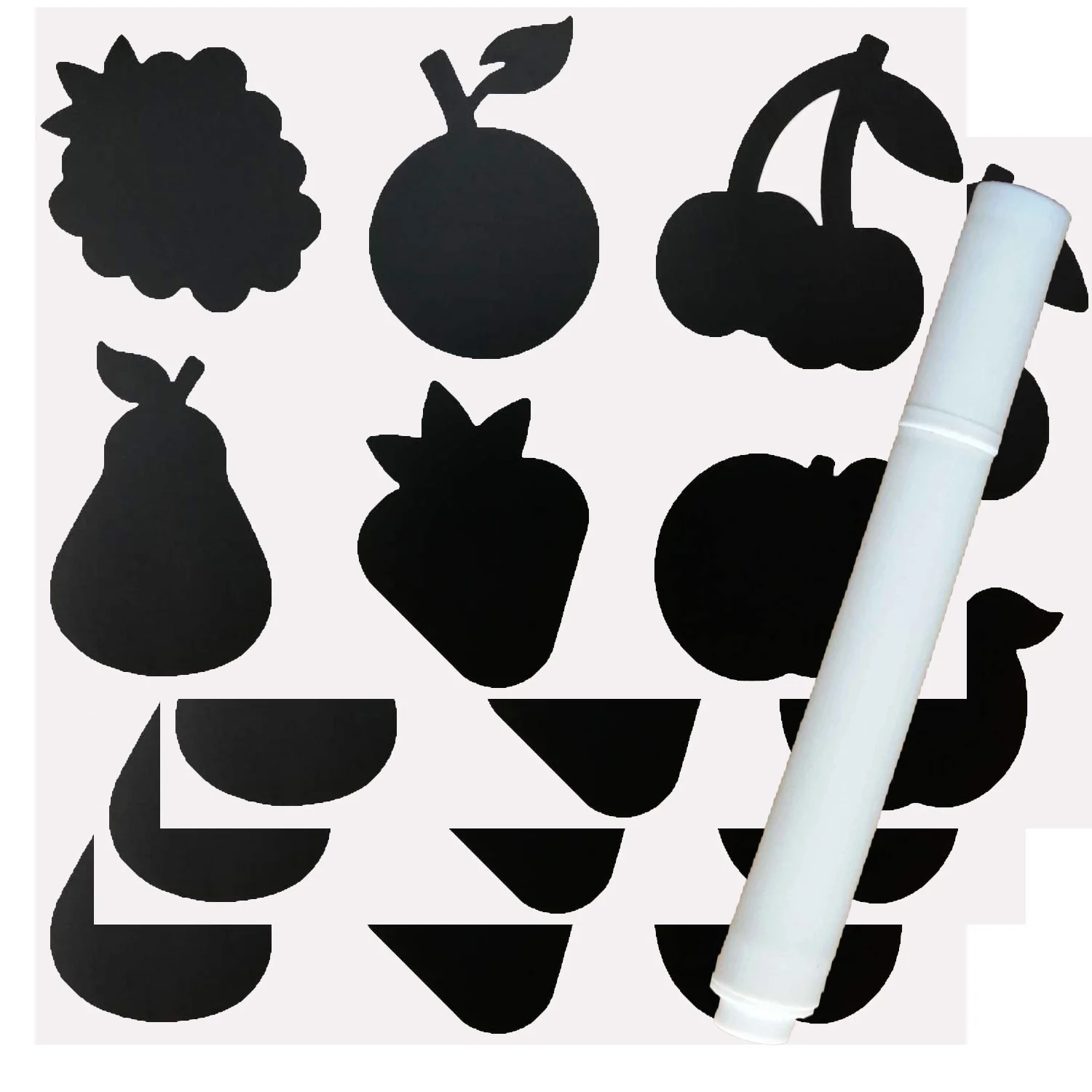 

2019 New Trends Fruits Blackboard Stickers Cup Chalkboard Sticker Label with 1 Chalk Marker for Decoration