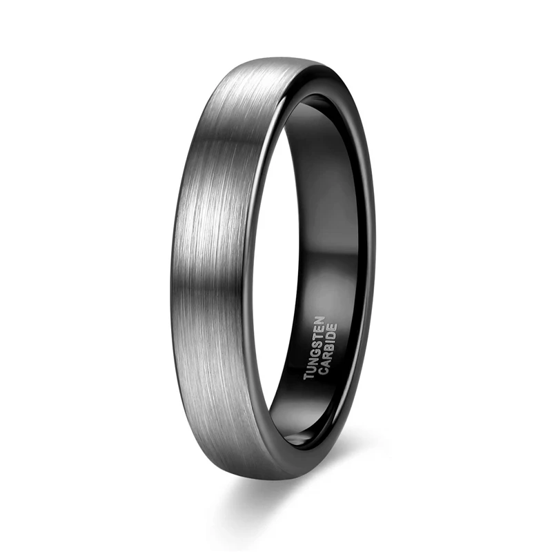 Мужское кольцо с гравировкой «I love you», вольфрамовое кольцо 4 мм, 6 мм, 8 мм, женское винтажное обручальное кольцо, пара обручальных колец, Anels - Цвет основного камня: 4mm Black