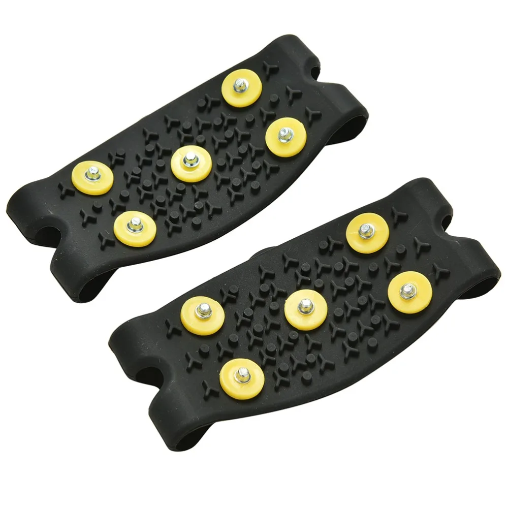 1 Pair Anti Slip 5 Stud Shoes Covers Snow Ice Climbing Spikes Grips