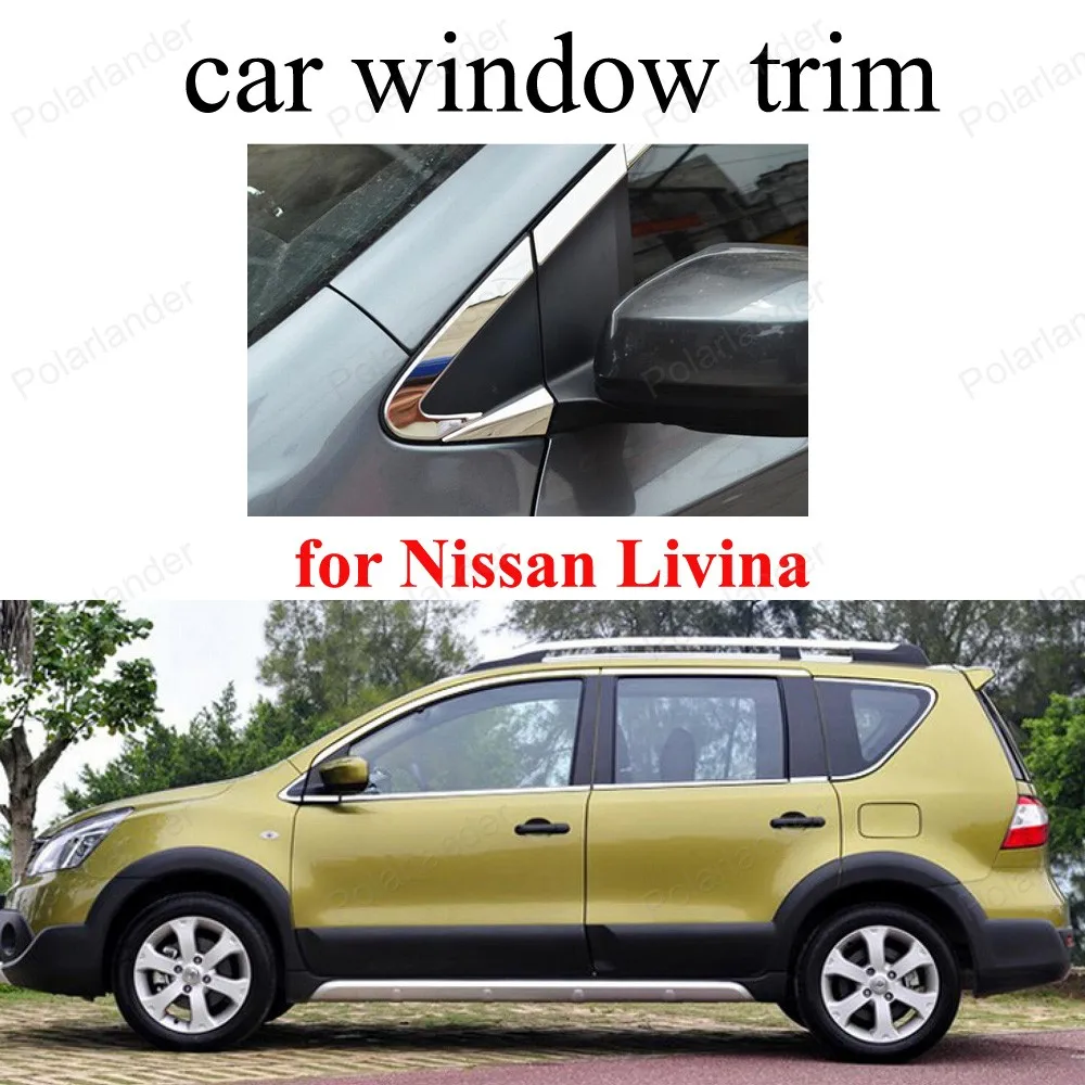Exterior Car Accessoires For N issan Livina Stainless Steel Window Trim Car Styling Decoration