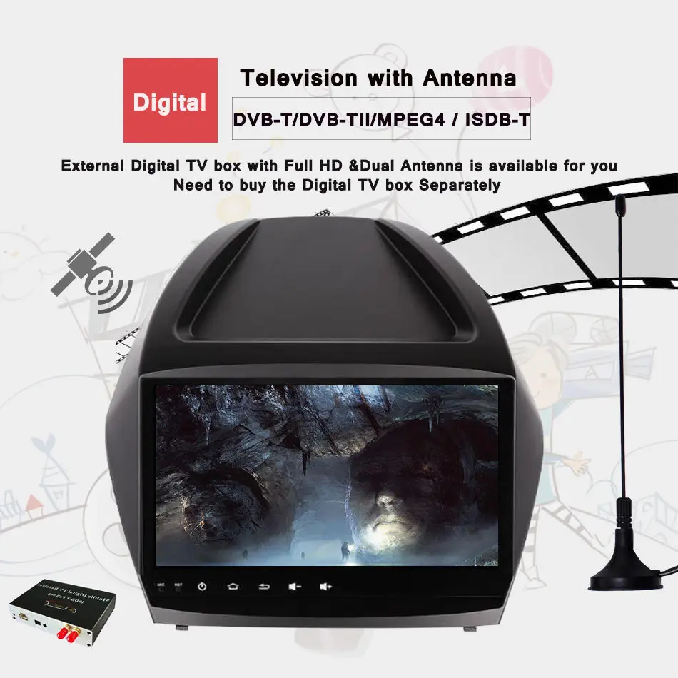 Flash Deal 9" Android 9.0 2din Car DVD Player For Hyundai/IX35/TUCSON 2009-2015 With Stereo Audio Video GPS Navigation Radio WIFI Headunit 3