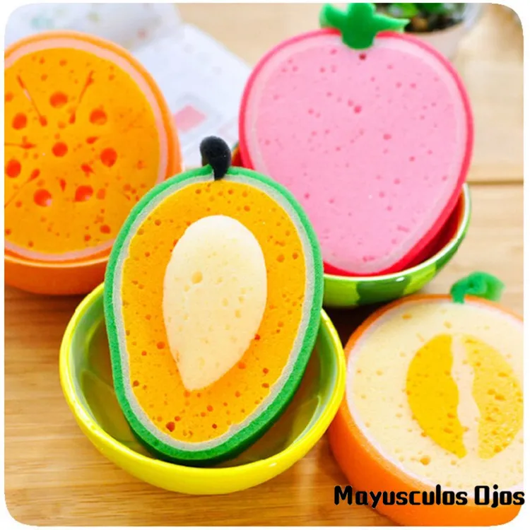 

ZH 1PC Creative Cartoon Shower Clean Sponge Fruit Bath Cotton Child Shower Bath Sponge