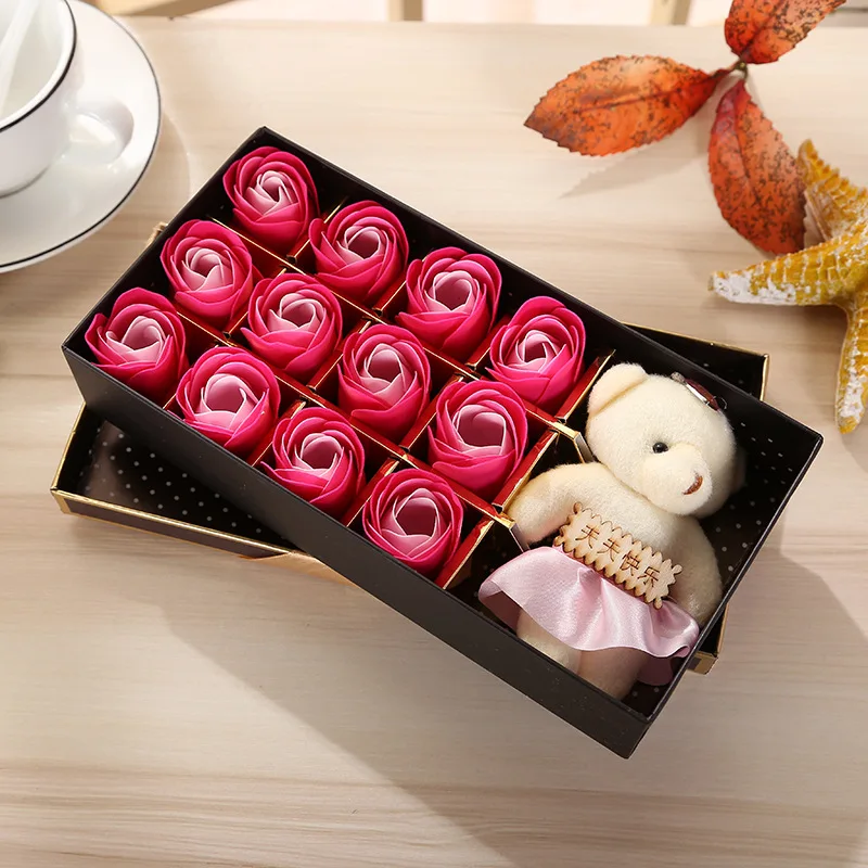 Flone Scented Soap Flower Gift Box Artificial Flower Creative Gift Simulation Rose Flower Fake Flower Valentine's Day Gift  (2)