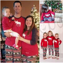 Новинка года; брендовая одежда для всей семьи; рождественские повседневные наборы пижам в полоску с длинными рукавами; Рождественская одежда для сна; одежда для сна