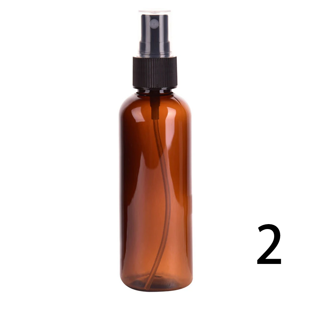 Beli 100 ml Botol Kosong Semprot Parfum Toilet Kontainer Makeup Plastik Transparan Coklat Botol Air Travel Essentials