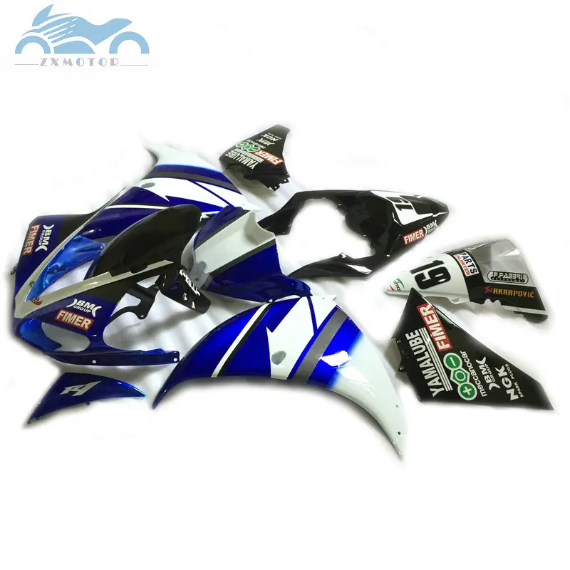 Индивидуальные инъекции обтекателя комплект подходит для YAMAHA 2009- YZF R1 YZFR1 09-14 ABS пластиковые спортивные обтекатели комплект синий белый части