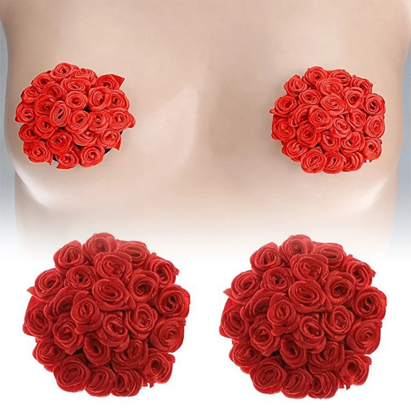 Новые модные женские многоразовые Сексуальное белье цветочные розы груди наклейки на соски под лифчик наклейки