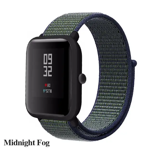 Нейлоновый тканый ремешок для Xiaomi Amazfit ремешок Bip ремешок для часов Huami Amazfit Bip BIT PACE Lite Молодежные умные часы браслет - Цвет: 天空蓝