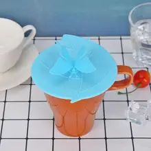 Silicone Cup Cover Leaf Shape Butterfly Cups Lid Heat Resistant Leakproof Sealed Cups Lid Cap Kitchen Tool