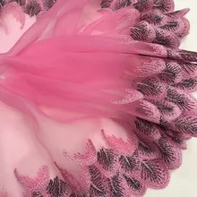 21 cm h629 organza pavão colorido laço casamento bordado diy artesanal retalhos guarnição do laço fita para costura suprimentos artesanato