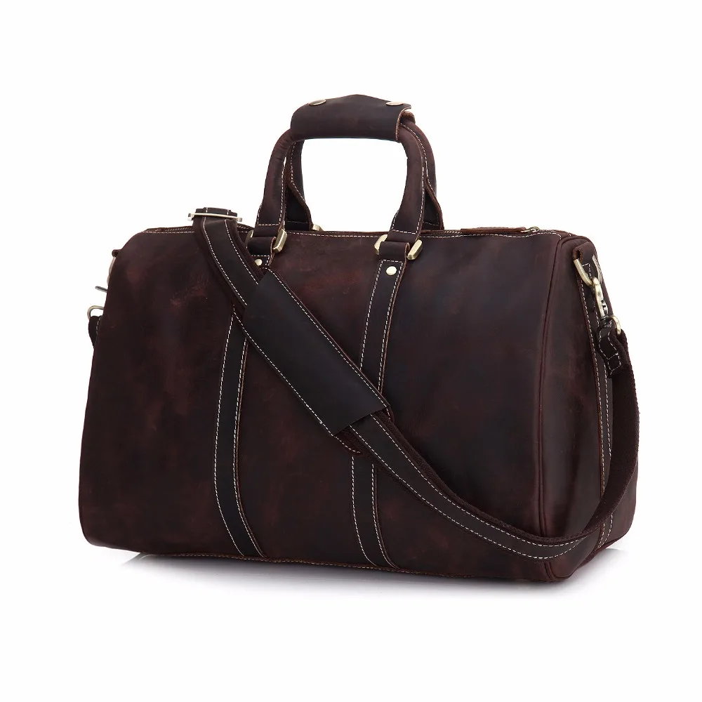 

New crazy horse leather bag travel bag men and women handbag first layer leather retro handmade shoulder diagonal