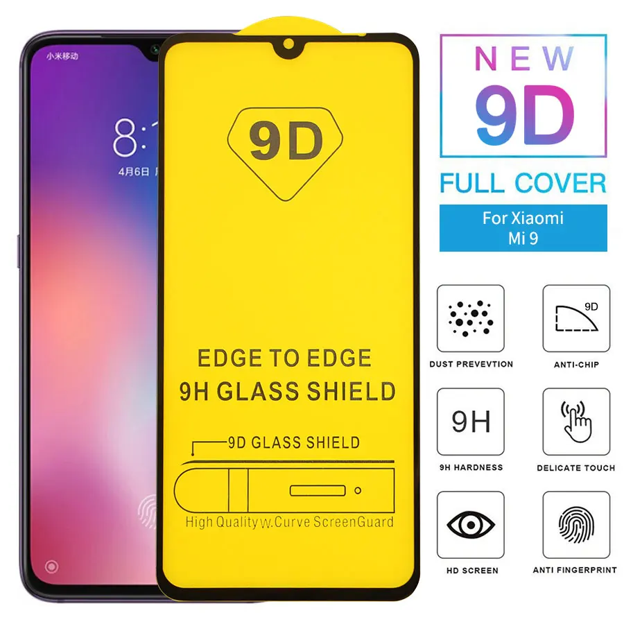 KLOVRRD 9D полный клей полное покрытие из закаленного стекла для Xiaomi mi 9 Защитная