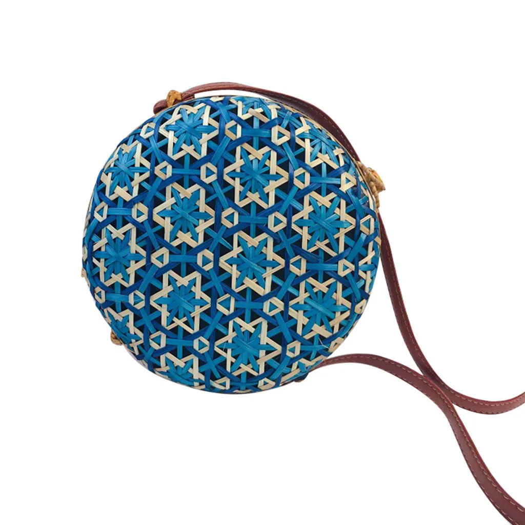 Квадратный круглый Mulit стиль соломенная сумка сумки для женщин Летняя ротанговая сумка ручной работы Тканые Пляжные круглые богемные сумки новая мода#4 - Цвет: P