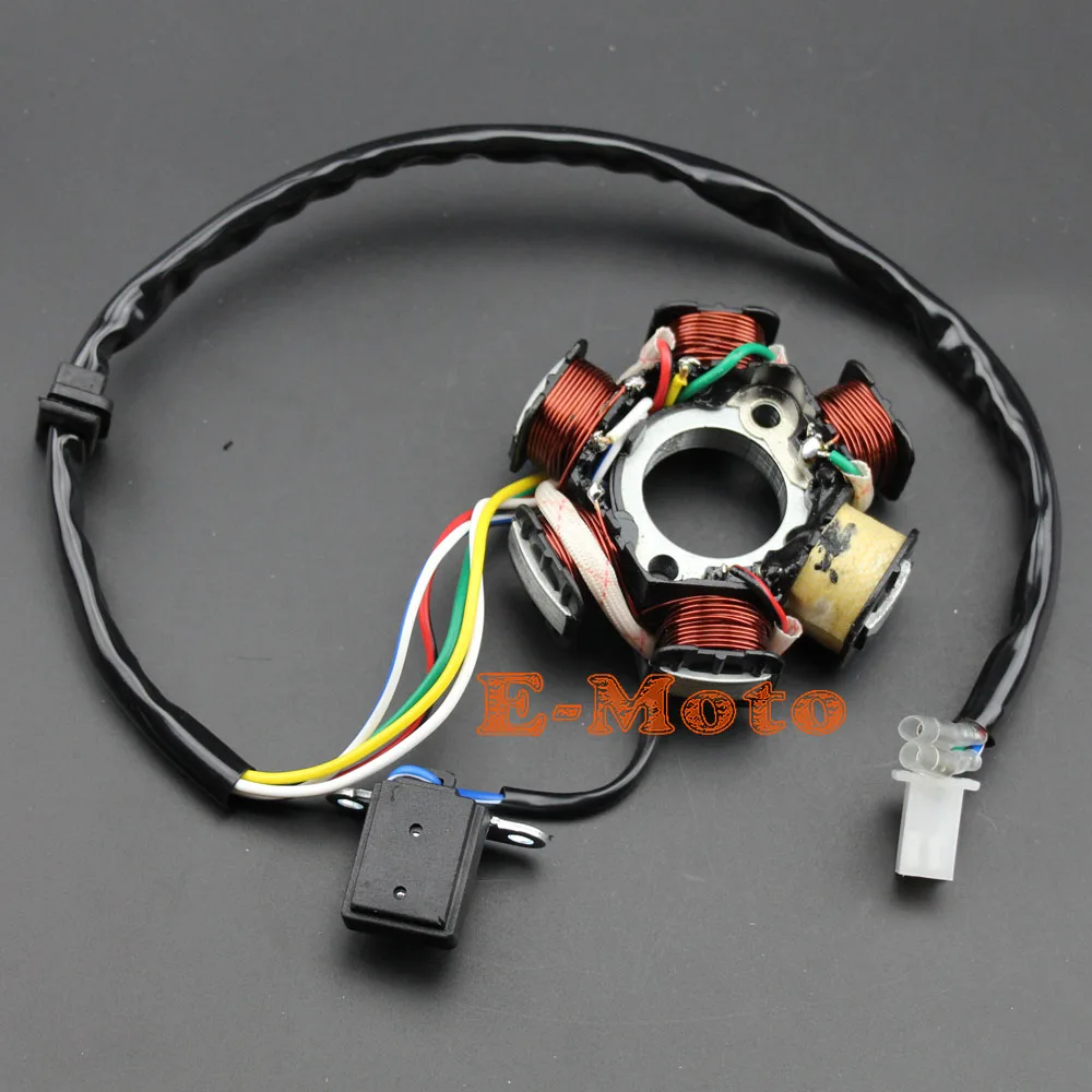Новый Магнитный статор с 6 катушками GY6 125cc 150cc Скутер ATV картинг трубка ZNEN JONWAY