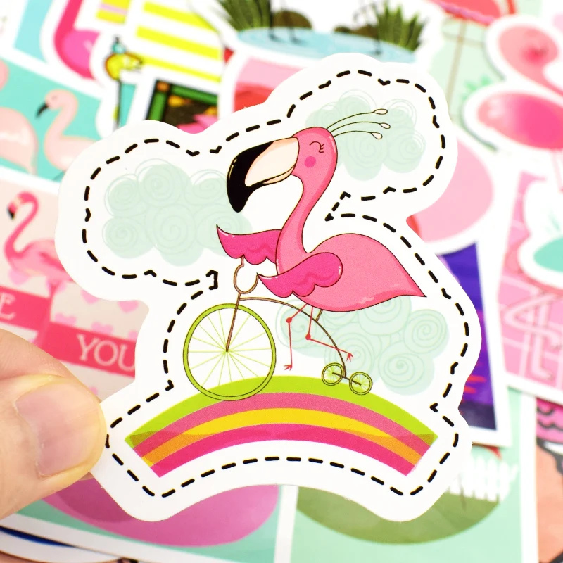 50 шт мультфильм Kawaii наклейка с Фламинго стены гитары велосипед мотоцикл Телефон