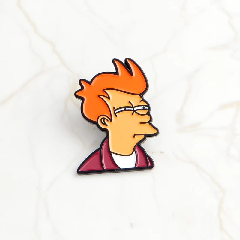 Милый мультфильм Futurama Philip J. Fry твердая Эмаль Булавка ТВ шоу значки броши для мужчин и женщин