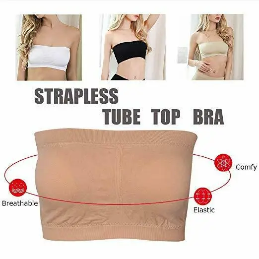 Double Layers Plus Size Strapless Bra Bandeau Tube Removable Padded Top Stretchy Seamless Bandeau Bra Boob Crop Spaghetti Strap Double Layers Plus Size Strapless Bra Bandeau Tube Removable Padded Top Stretchy Seamless Bandeau Bra Boob Crop Spaghetti Strap