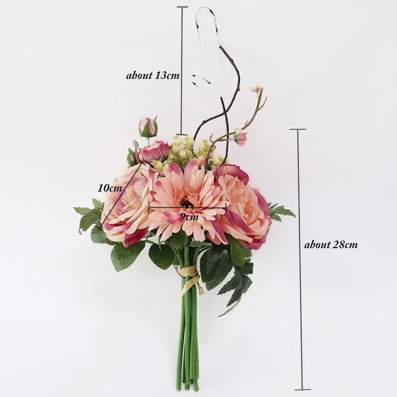 Artificial Wedding Bouquets for Brides New design Bruidsboeket Flors Silk Flowers Bouquets with Berry for Wedding Decoration (12)