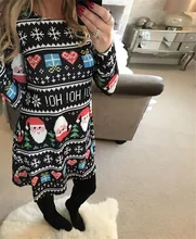 Sexy Snowman Christmas Dress Winter Warm Autumn Vintage Women Bodycon Long Sleeve Elegant Print Dresses Office