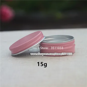 

50PCS 100PCS 15g Empty Pink Cosmetic Aluminum Jar Round Pink Metal Cream Handmade Ointment Container 15ml Metal Tin Cream Pot