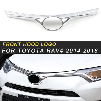 

For Toyota RAV4 2016 Car Styling Front Hood Middle Net Logo Frame Sticker Cover Trim Exterior Accessories
