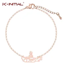 Kinitial Панк модные браслеты из нержавеющей стали для женщин Любовь подводная лодка дизайн браслет браслеты мужские манжеты ювелирные изделия pulseras