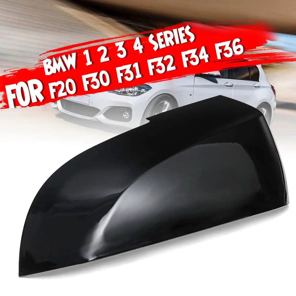 

Car Rearview Mirror Cover Left Black Side Wing Mirror Cap For BMW 1 2 3 4 Series F20 F21 F22 F23 F30 F31 F32 F34 F36 X1 E84