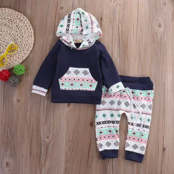 

Casual Warm Winter Newborn Toddler Kids Baby Boy Girl Outfit Clothes Hoodie T-shirt Tops+Pants Set