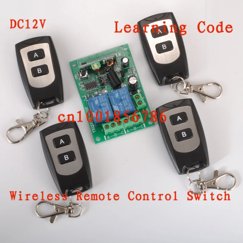 Learnning Code DC12V 2CH Radio Frequency wireless remote control switch