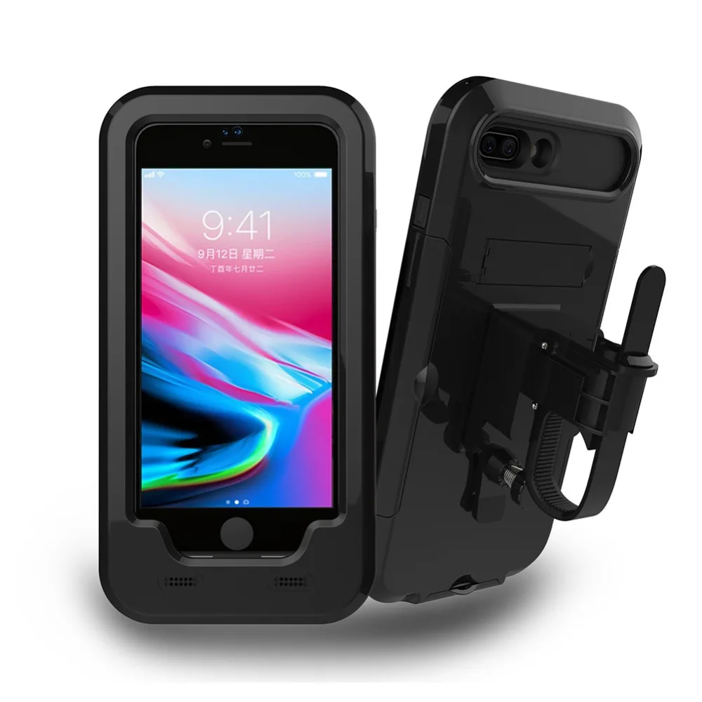 

Waterproof Bike Case for iPhone 8 Plus/7 PlusMotorcycle Bicycle Handlebar Mount Holder Outdoor Sport Shockproof Cover 5.5" Cases