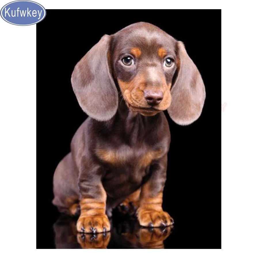 5D Diamond Painting Sausage Dog Puppies diy Diamond Embroidery sale