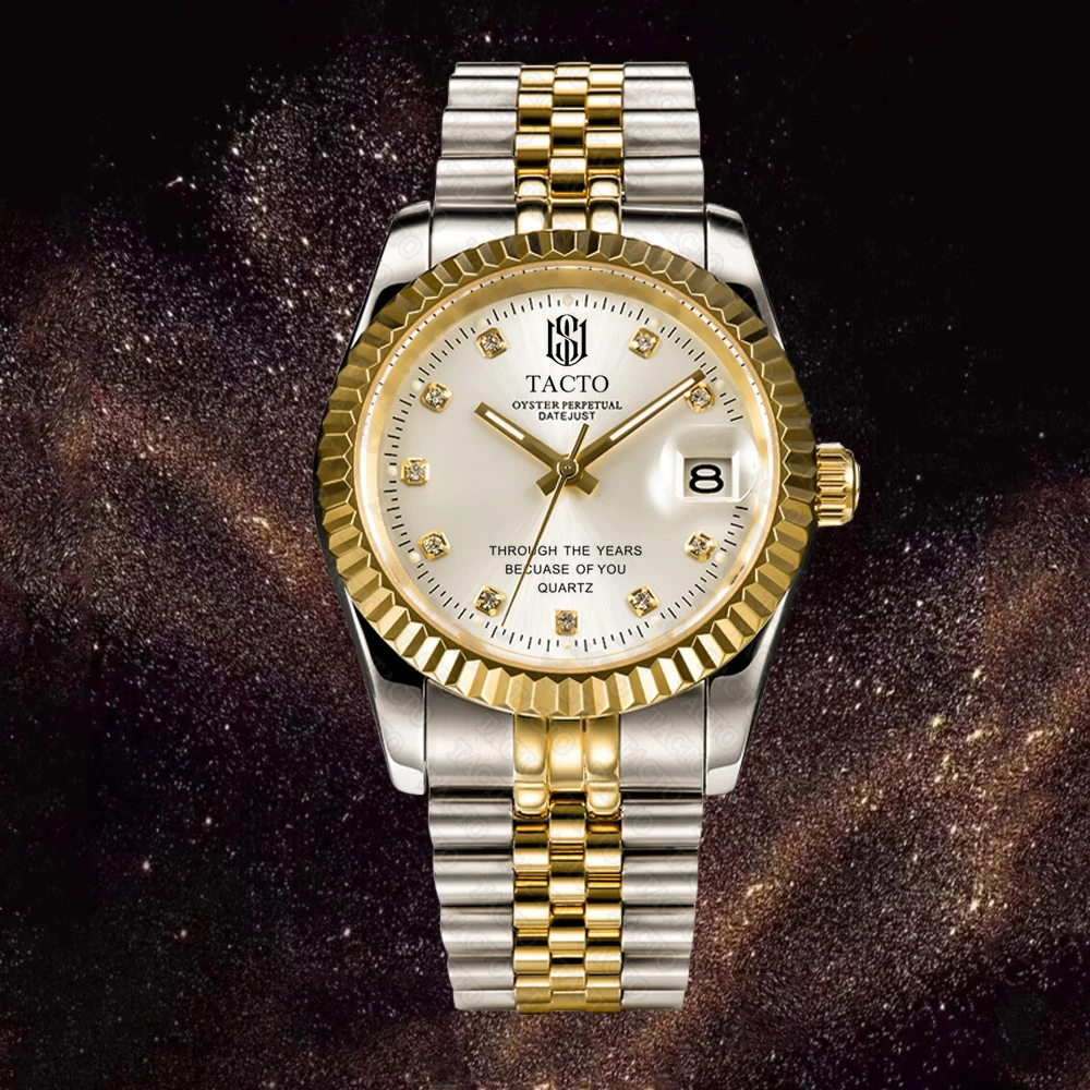 TACTO часы мужские роскошные брендовые кварцевые часы Fullu золотые стальные модные классические деловые часы Reloj Hombre relogio Masculino