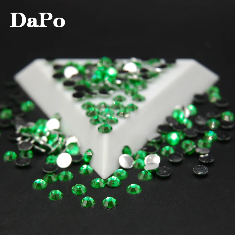 

Green Zircon Color Nail Flat Back Rhinestones Round Shape Nail Art Crystals Stones For DIY Scrapbooking crafts 2,3,4,5,6mm