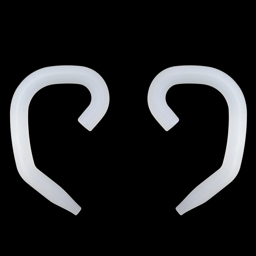 Pair Black/white Bluetooth Earphone Silicone Earhook Loop Clip Headset