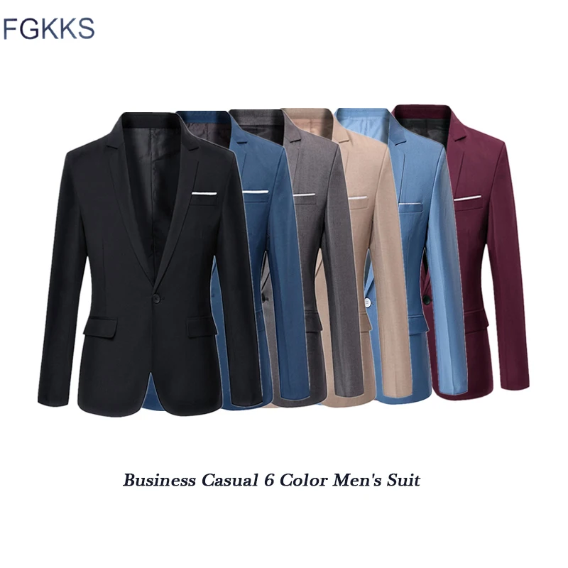 

FGKKS Quality Brand Men Blazers 2019 Autumn Men's Tuxedos For Formal Occasions Coat Male Custom Men's Business Blazers