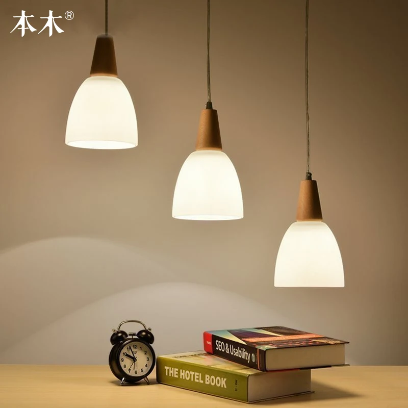 

American Country Style Pendant Light E27 / E26 Socket Droplight wood indoor Decoration Hanging Lamp