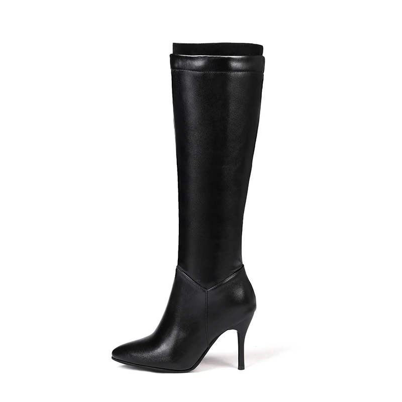 WETKISS/женские сапоги до колена пикантная женская обувь с острым носком обувь на высоком каблуке г. Пикантные женские зимние новые размера плюс 34-45