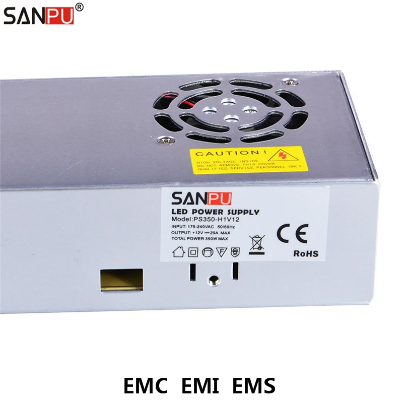 SANPU EMC EMI EMS SMPS 350 Вт импульсный источник питания 12VDC 30A светодиодный драйвер 12 Вольт 220 В-12 в AC-DC преобразователь трансформатора 12В