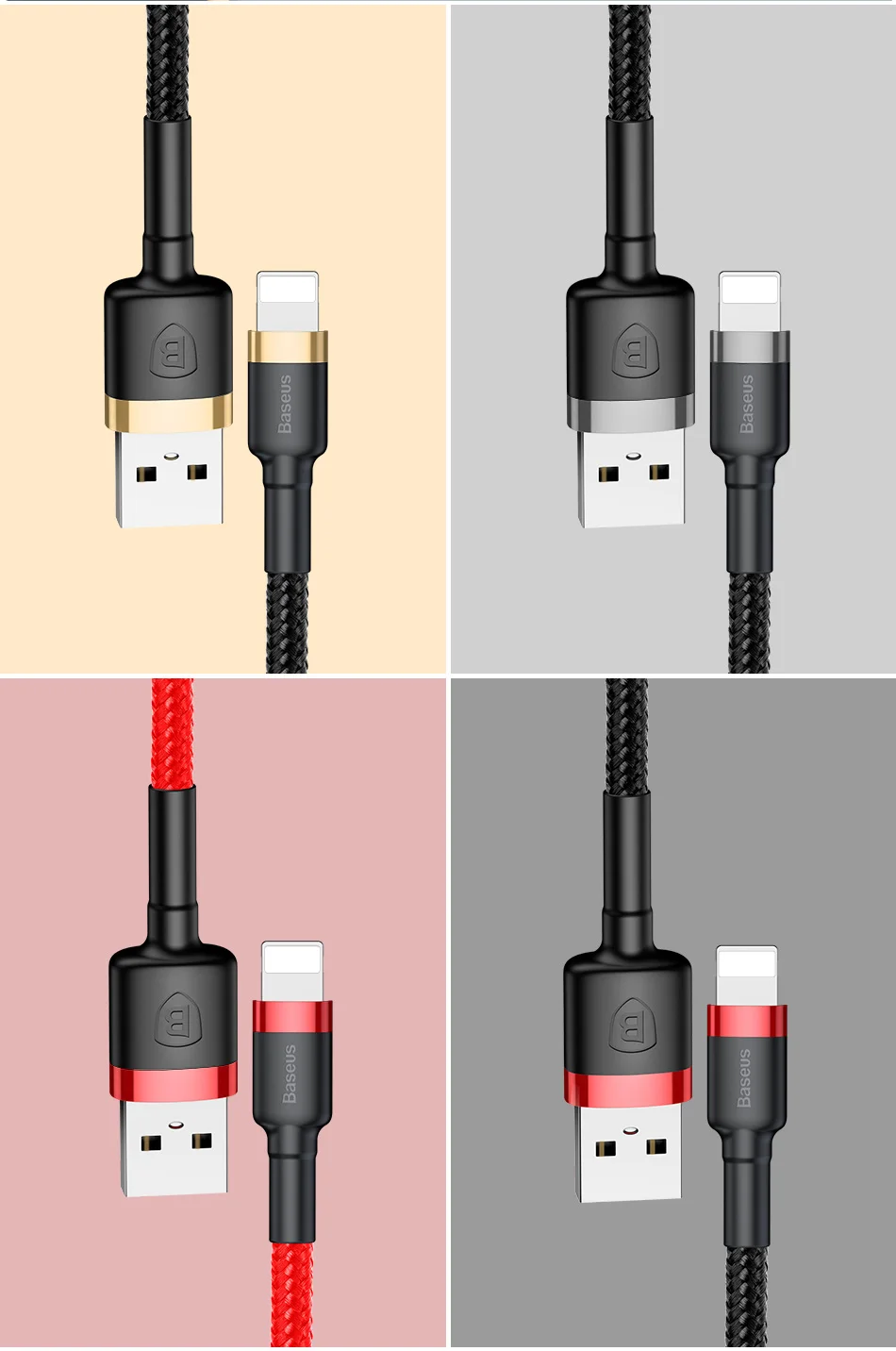 Usb-кабель Baseus для iPhone X, 8, 7, 6, 5, 6 S, быстрая зарядка для мобильных телефонов, usb-кабели для передачи данных, iPhone 5S, 5C, SE, usb-адаптер для зарядного устройства