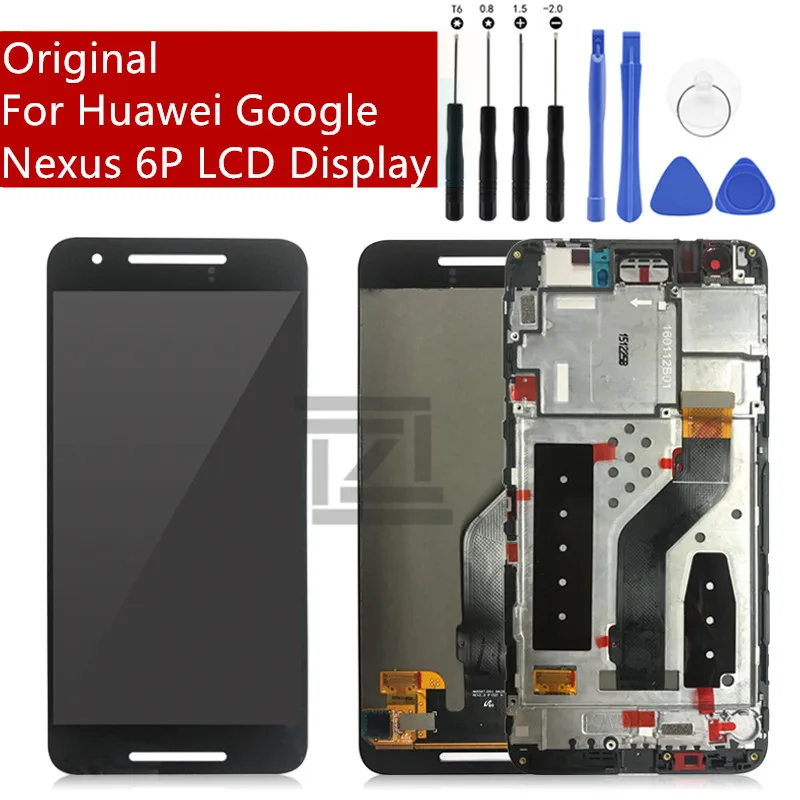 Для huawei Google Nexus 6P ЖК-дисплей кодирующий преобразователь сенсорного экрана в сборе с рамкой 6P экран Замена запчасти для ремонта