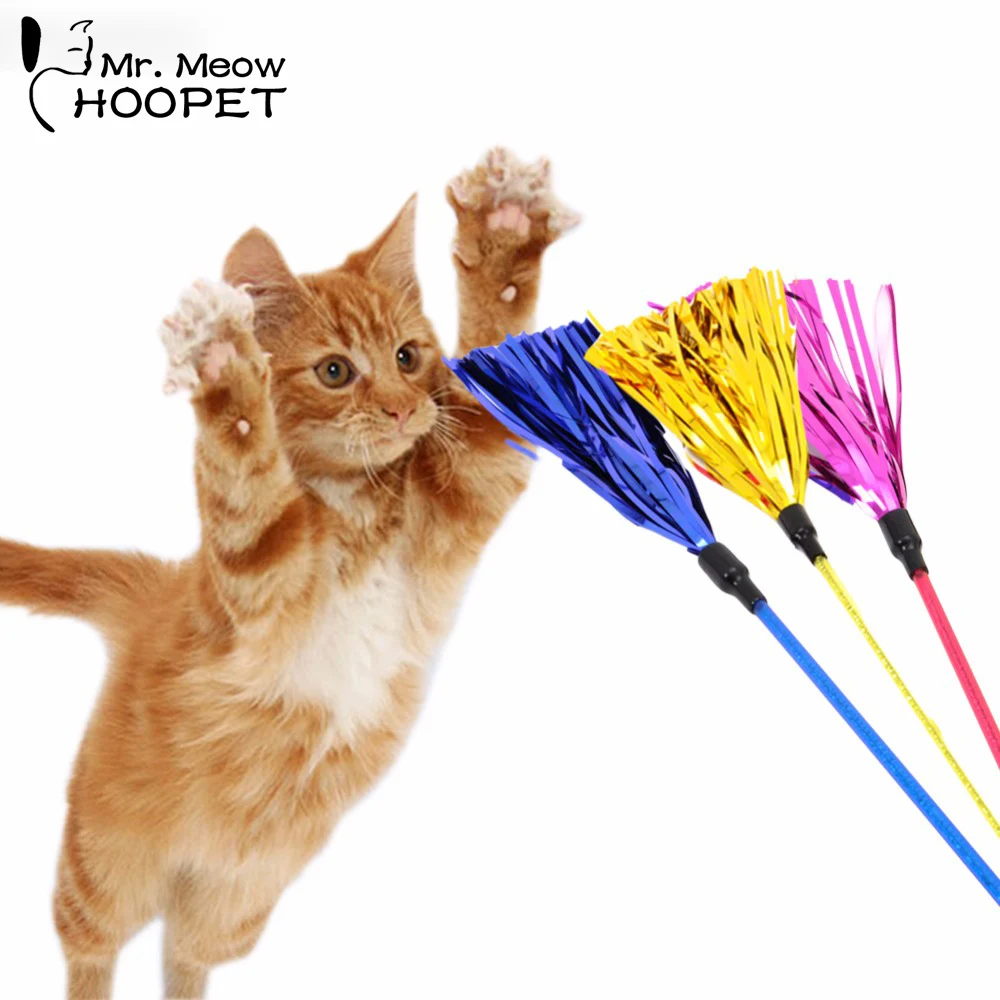 

Hoopet Cat Toys Soft Colorful Cat Feather Bell Rod Toy for Cat Kitten Funny Playing Interactive Toy Pet Cat Supplies