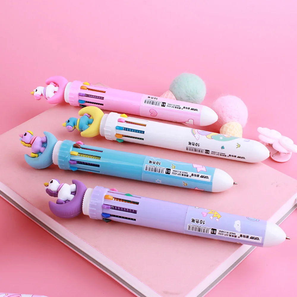 Creative-Cartoon-10-Colors-Moon-Unicorn-Ballpoint-Pens-Multi-color-Press-Ball-Pen-Marker-Pen-0 (3)