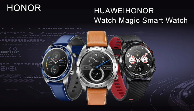 Huawei Honor оригинальные часы Magic SmartWatch NFC gps 5ATM водонепроницаемый трекер сердечного ритма трекер рабочее сообщение напоминание