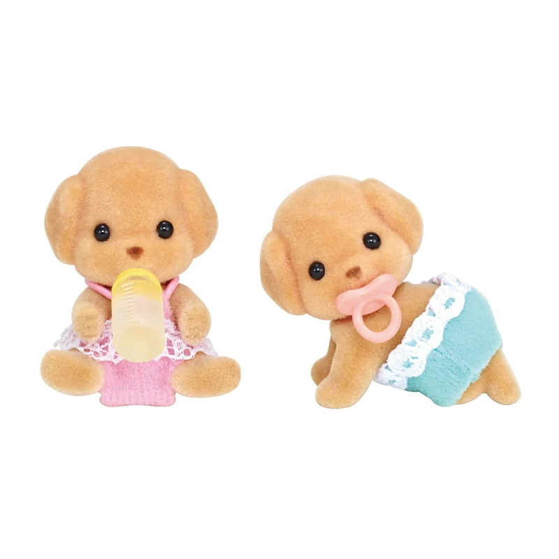 Sylvanian Families кукольный домик пушистые аксессуары для детской куклы Пудель Близнецы w/бутылка подарок для девочки Новинка#5261