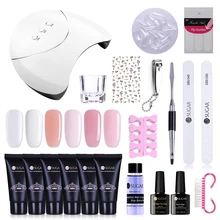 Ur Sugar маникюрный набор, набор для наращивания ногтей из поливинилхлорида, УФ-гель для наращивания ногтей, светодиодный, акриловый, для наращивания ногтей, гелевая лампа, Кристальное желе