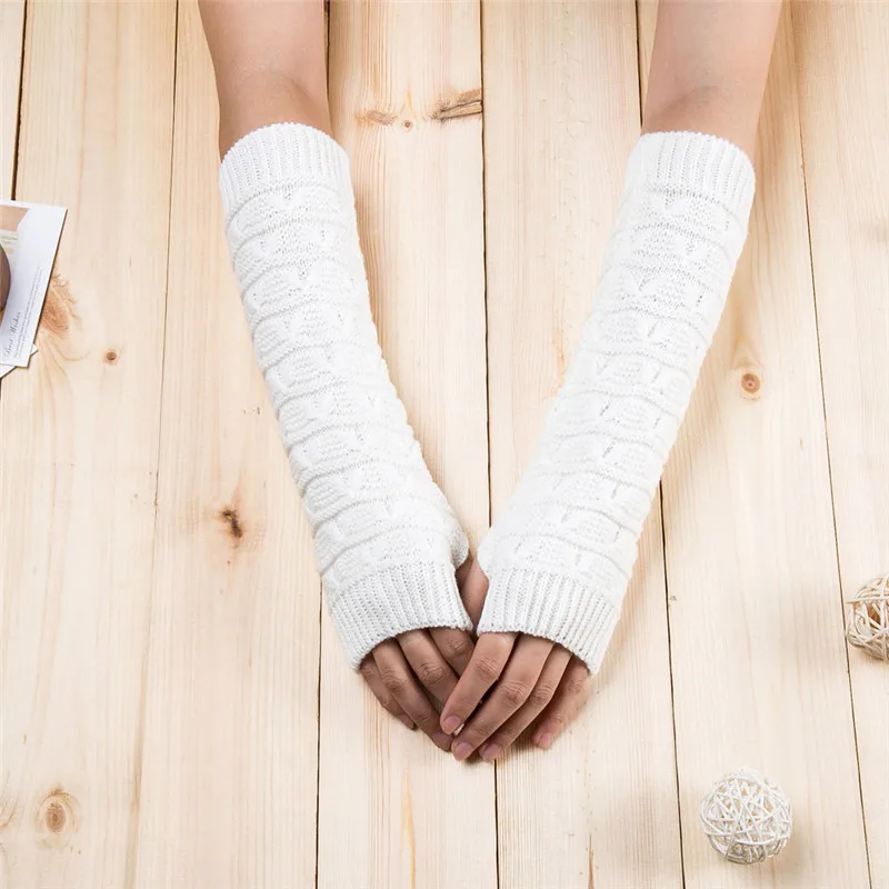 Зимние теплые перчатки guantes жаккардовые руки женские ганты вязаные перчатки без пальцев женские и варежки NOVE22 - Цвет: F