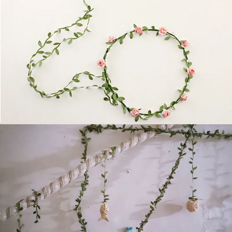 10yard Artificial Vines Leaf Garland DIY Greek Wild Jungle Decorative Botanical Greenery Home Wall Garden Wedding Party Wreaths