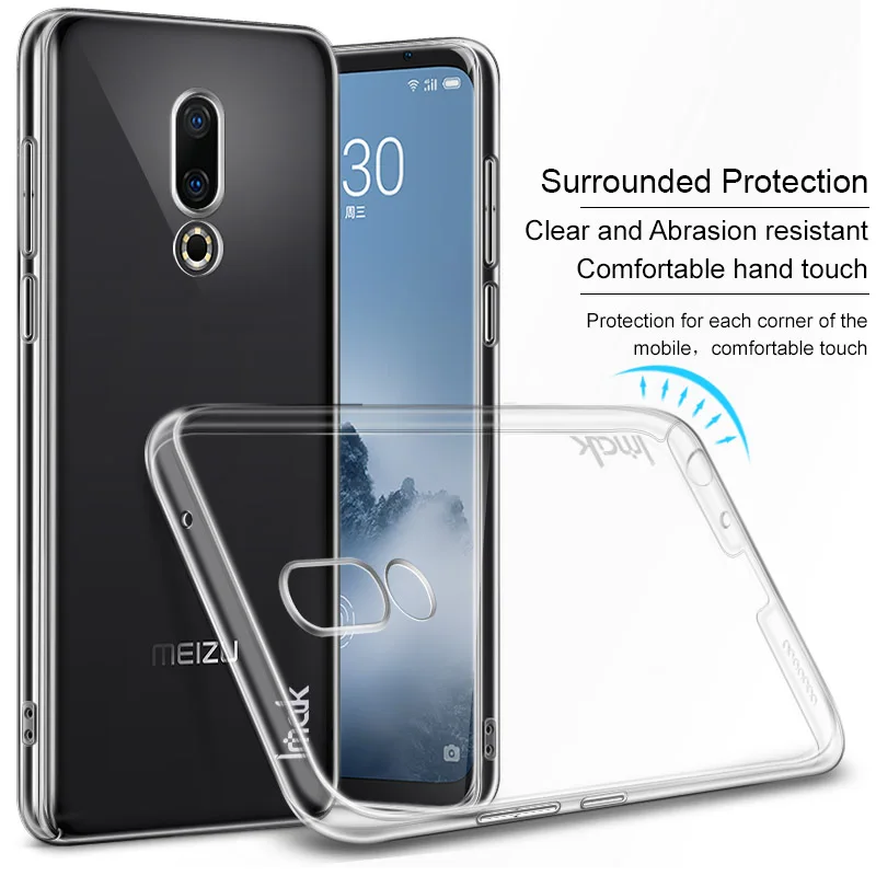 

Meizu 16th Case Coque IMAK Clear Crystal PC Plastic Hard Back Cover Case For Meizu 16th Plus 16th+ Free Screen Protector