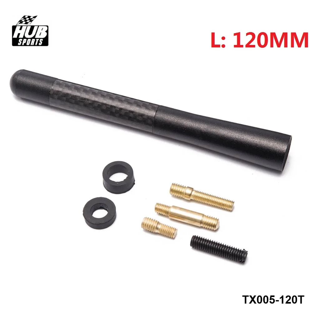 4.7/" Black Antenna Aluminum Carbon Fiber Style Car AM FM Radio Aerial W// Screw